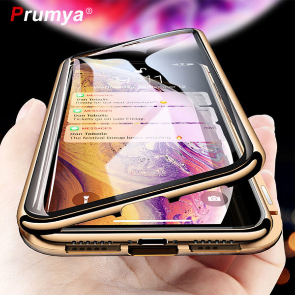 Metal Magnetic Adsorption Case For iPhone XS MAX X XR 6 6S Plus Double Sided Tempered Glass Magnet For iPhone 7 8 Plus 11 SE2020