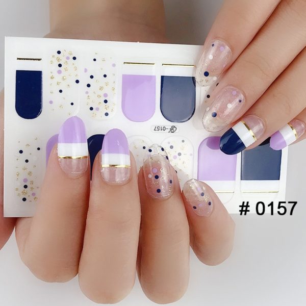 Fashion 31 Designs 3D Full Cover Nail Sticker Waterproof Self-adhesive Nail Art Manicure DIY Decoration Glitter Nail Wraps 2019