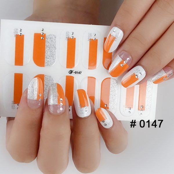 Fashion 31 Designs 3D Full Cover Nail Sticker Waterproof Self-adhesive Nail Art Manicure DIY Decoration Glitter Nail Wraps 2019