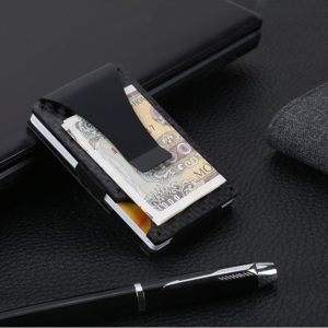 Men Fashion Carbon fiber wallet credit card holder Elastic Short Card Holder Wallet Purse RFID Blocking Card Wallet Dropship