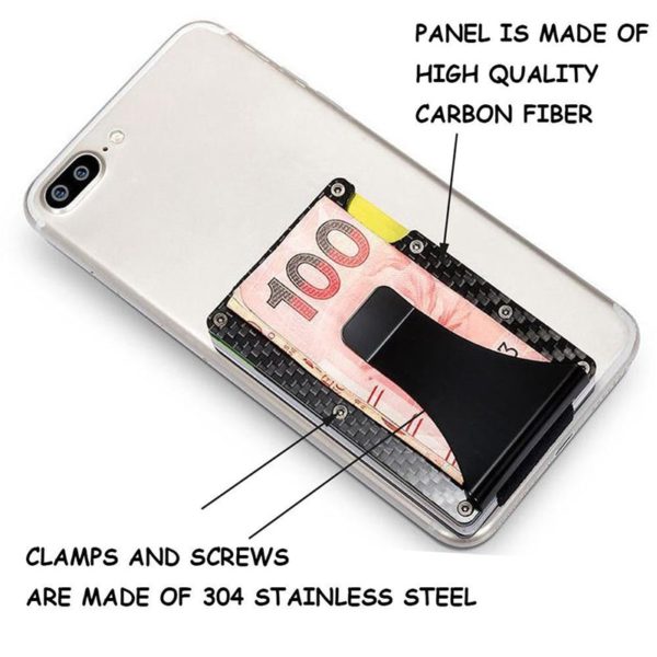 Men Fashion Carbon fiber wallet credit card holder Elastic Short Card Holder Wallet Purse RFID Blocking Card Wallet Dropship