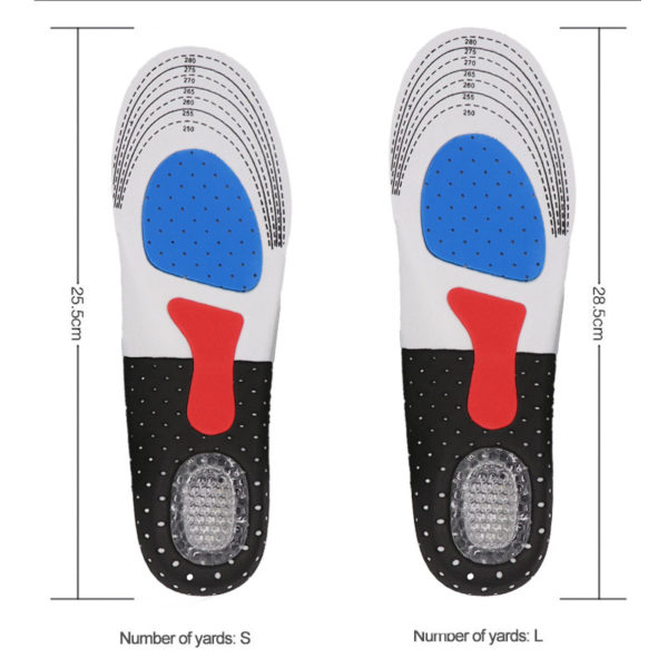 Men and women sports running orthopedics massage shock absorber foot arch support orthopedic silicone insole