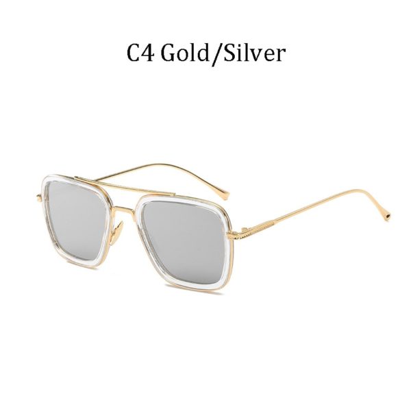 NEW luxury Avengers Tony Stark Style for women Sunglasses Men Square Brand Design Sun Glasses Oculos Retro male iron Man