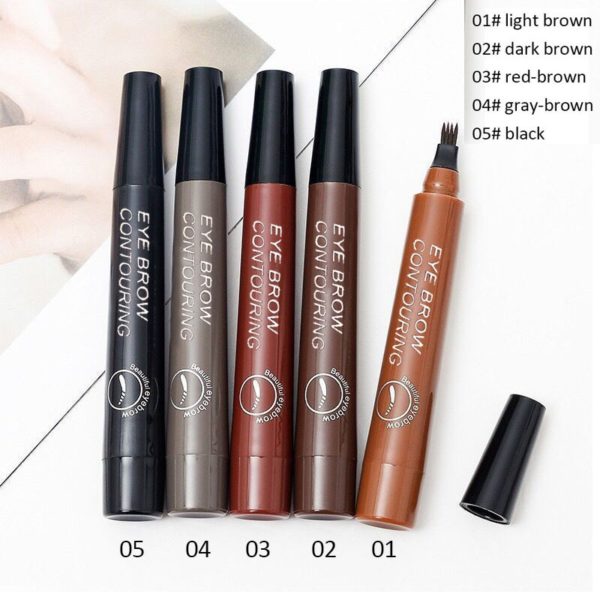 Waterproof Natural Eyebrow Pen Four-claw Eye Brow Tint Fork Tip Eyebrow Tattoo Pencil Long Lasting Easy to use Cosmetics TSLM1