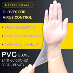 100 Pieces Of Disposable Food-grade Pvc Protective Gloves Hypoallergenic And Transparent For Cleaning Restaurant Safety Gloves