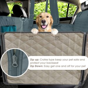 Dog Car Seat Cover 100% Waterproof Pet Dog Travel Mat Mesh Dog Carrier Car Hammock Cushion Protector With Zipper and Pocket