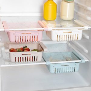 Kitchen Adjustable Stretchable Refrigerator Organizer Drawer Basket Fridge Pull-out Drawers Spacer Layer Storage Rack