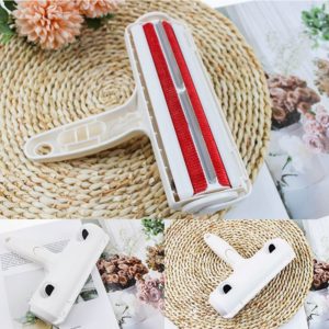 2-Way Pet Hair Remover Roller Lint Sticking Roller Removing Dog Cat Hair from Furniture Carpets Clothing One Hand Operate