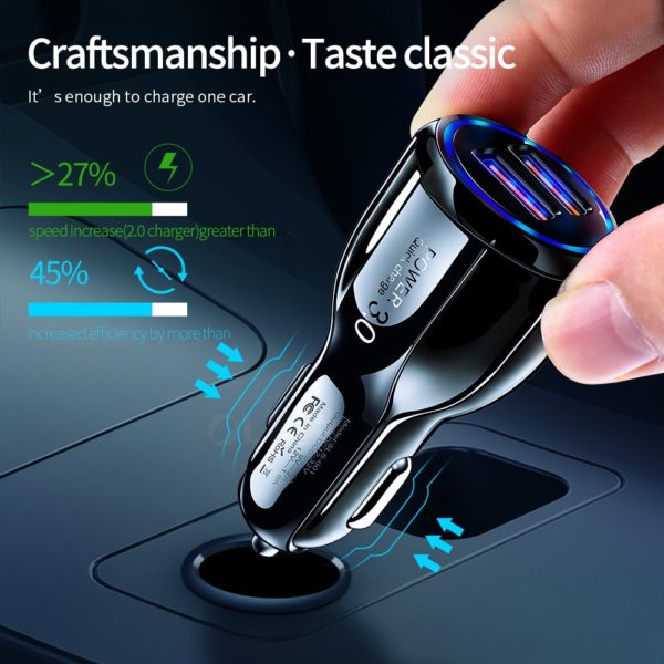 Olaf Car USB Charger Quick Charge 3.0 2.0 Mobile Phone Charger 2 Port USB Fast Car Charger for iPhone Samsung Tablet Car-Charger